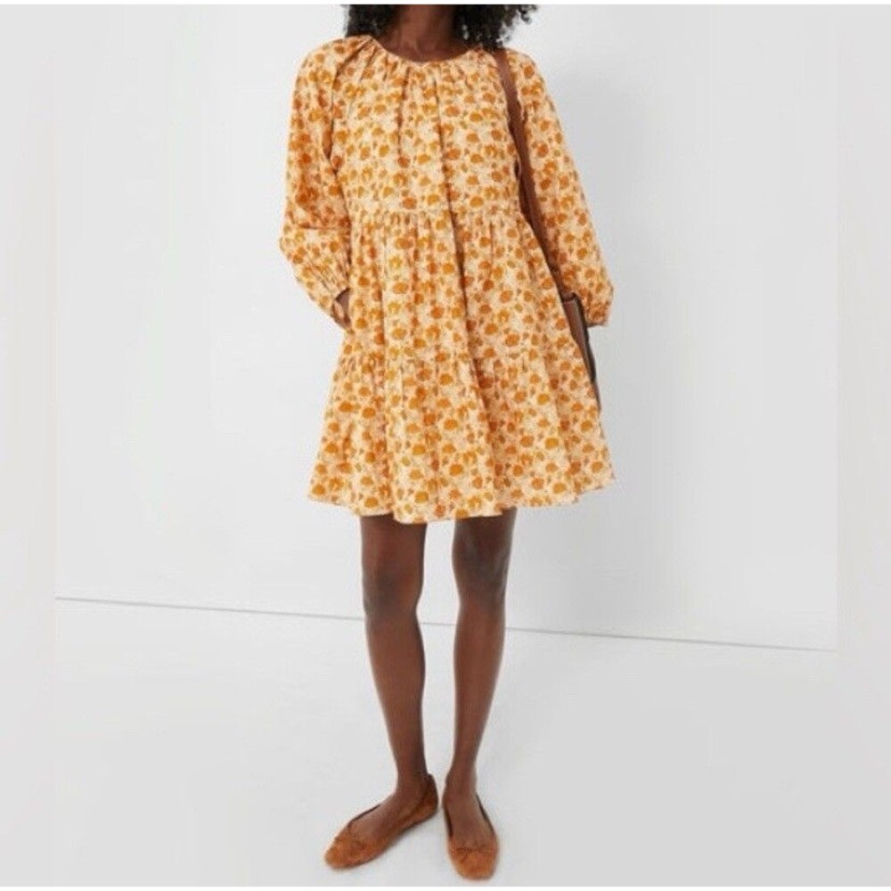 NWT Hyacinth House Burnt Orange Prairie Brynn Cottagecore Mini Dress Size Small